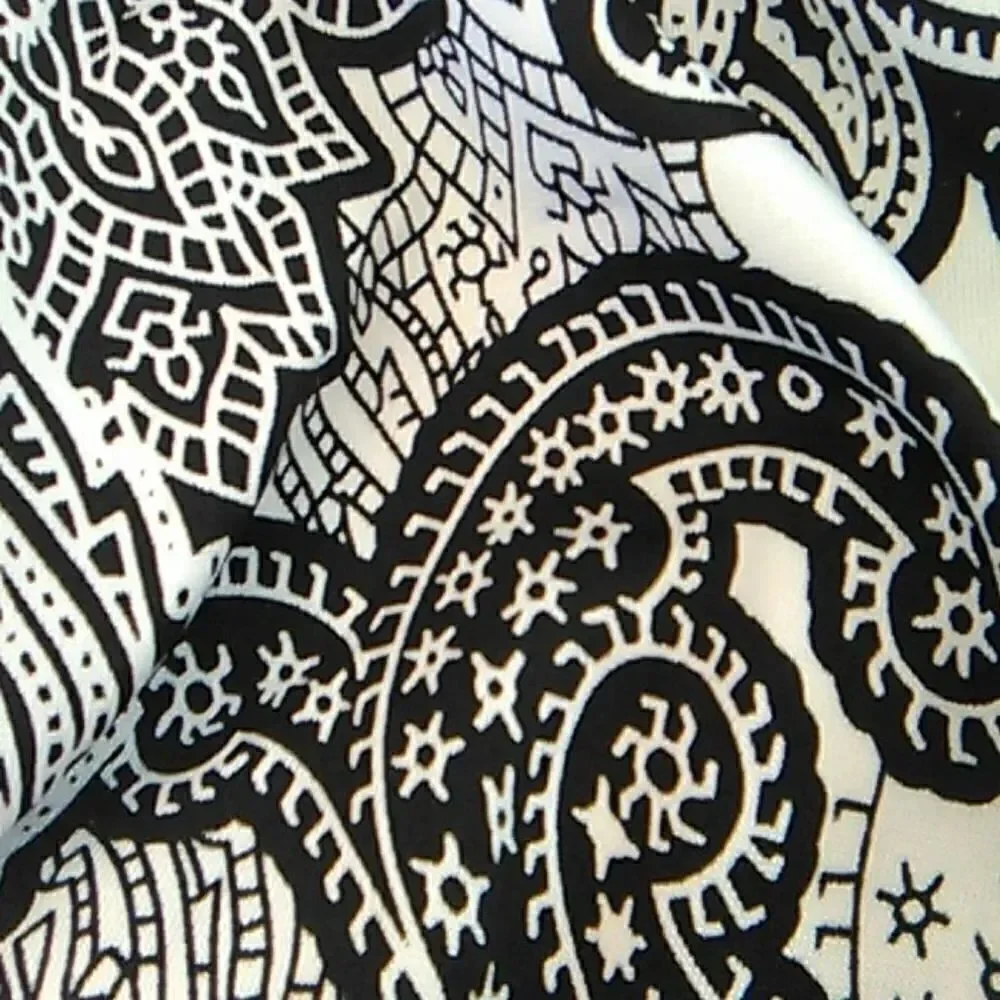 Perceptions New York Black and White Paisley Dress